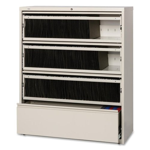 Lorell LLR43514 Receding Lateral File with Roll Out Sleeves, Putty