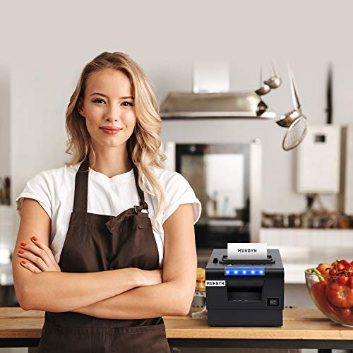 MUNBYN 80mm Receipt Printer and Bank Grade Money Counter Machine Mixed Denomination