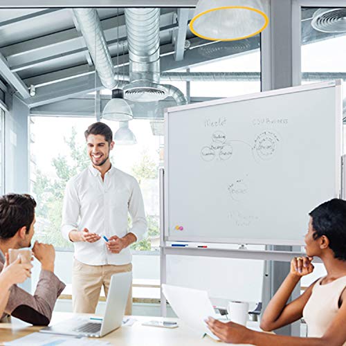 Mobile Glass Whiteboard 90 x 120 cm Magnetic Dry Erase Glass Board on Wheels