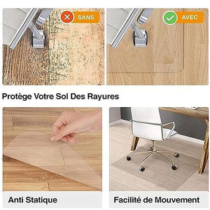 HOBBOY Clear Plastic Hard-Floor Chair Mat 2mm Thick - Waterproof - Various Sizes