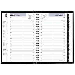 DayMinder Daily Appointment Book / Planner 2017, Hard Cover, Premiere, 4-7/8 x 7-7/8", Black (G100H-00)