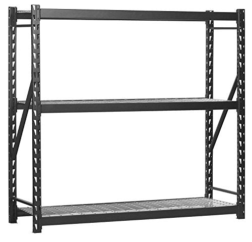 Sandusky Lee 7224PRBWWD3 Black Heavy Duty Steel Welded Storage Rack, 3 Shelves, 2,000 lb. capacity per shelf, 72" Height x 77" Width x 24" Depth (Pack of 4)