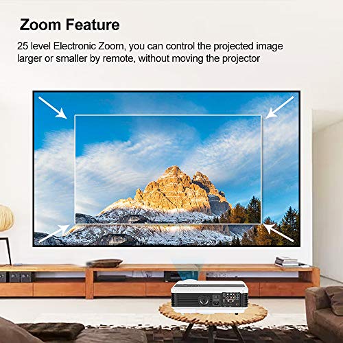 EUG 3900 Lumen WXGA LCD LED Digatal TV Projectors Home Theater with HDMI USB RCA Audio Ypbpr VGA Support Full HD 1080P Multimedia Outdoor Movie Proyector for DVD Laptop Xbox PS4 WiFi Dongle PC Roku
