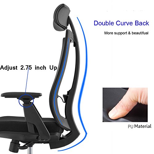 CUBOC Mesh Ergonomic Office Managers High Back Chair