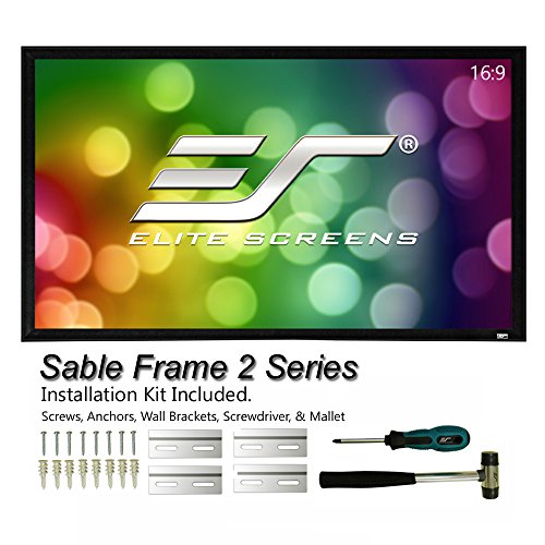 Elite Screens Sable Frame 2 Series, 135-inch Diagonal 16:9, Active 3D 4K Ultra HD Ready Fixed Frame Home Theater Projection Projector Screen, ER135WH2