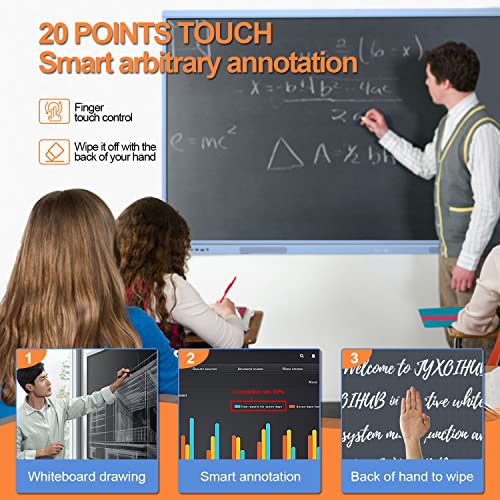 JYXOIHUB Smart Board Collaboration Hub 55 Inch 4K UHD Digital Whiteboard with Dual OS, Touch Screen Interactive - Classroom/Business