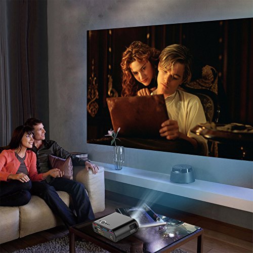 Video Projector Full HD, VPRAWLS HD LED Home Theater Projector Movie Projector with 1280x800 WXGA Resolution Support 1080P HDMI USB VGA for Home Cinema Party Games