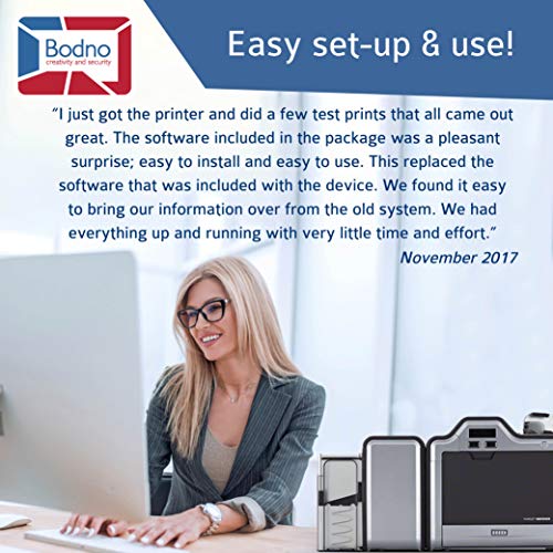 Fargo HDP5000 Dual Sided ID Card Printer & Complete Supplies Package with Bronze Edition Bodno Software