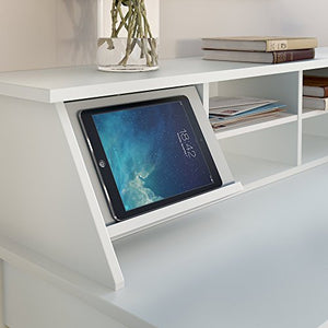 Broadview Computer Desk with Open Storage and Desktop Organizer