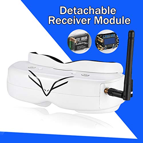 BLACK PEARL FPV DVR Goggles HDMI Input DJI Phantom Drone Compatible FPV Video Headset Flysight Falcon FG01 Upgraded Version FG02 Wireless 5.8Ghz FPV Glasses Support Custom Receive Module Adapter