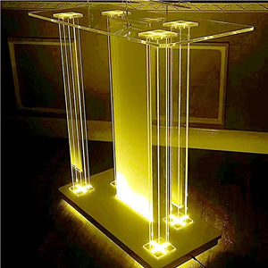 JOuan Acrylic Church Podium Stand with LED Lighting