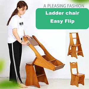 LUCEAE 4 Tier Folding Step Stool with Tongue and Groove Construction