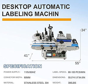Generic Automatic Round Bottle Labeling Machine 110V 20-180mm Label Maker