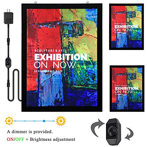Spolehli Led Movie Poster Frame 27" x 40" Photo Frame LED Light Box Display Sign Holder in Black, Wall Mounting, Aluminum Profile, Magnetic Frame for Movie Poster Advertising Display
