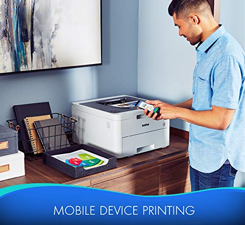 Brother HL-L3210 USB & Wireless Digital Color Laser Printer for Home Business Office - Single-Function: Print Only - 600 x 2400 dpi, 250-Sheet Large Capacity, BROAGE Printer Cable