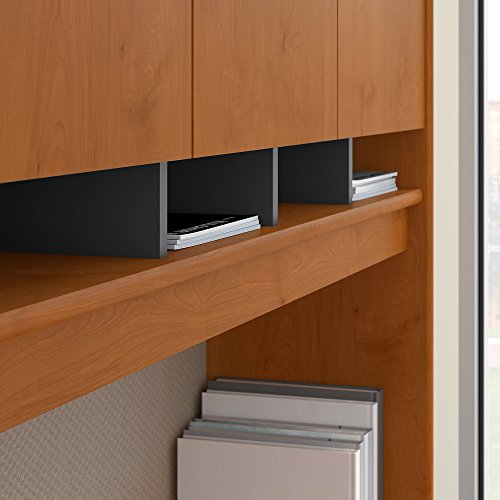 Bush Business Furniture Series C 72W L Shaped Desk with 60W Height Adjustable Return, Hutch and Storage in Natural Cherry