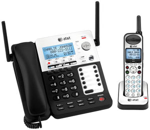 AT&T SB67118 DECT 6.0 Corded/Cordless Phone, Black/Silver - 1 Base/1 Handset