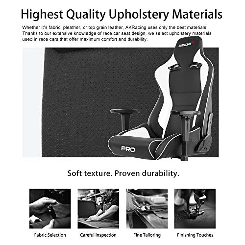 AKRacing Masters Series Pro Luxury XL Gaming Chair with High Backrest, Recliner, Swivel, Tilt, 4D Armrests, Rocker & Seat Height Adjustment Mechanisms, 5/10 Warranty