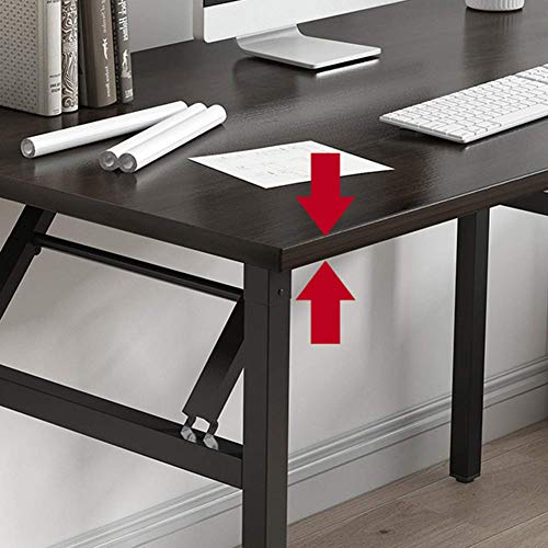 UWY Foldable Computer Desks,Metal Frame Study Table,Writing Desk Workstation,Office Living Room Bedroom Easy to Assemble Kaki-IRO 100x40x75cm