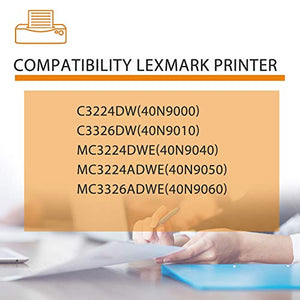 4PK (1BK+1C+1M+1Y) C3210K0 C3210C0 C3210M0 C3210Y0 Remanufactured Toner Cartridge Replacement for Lexmark MC3326adwe MC3224adwe MC3224dwe C3326dw(40N9010) C3224dw(40N9000) Printer Toner.[1,800 Pages]