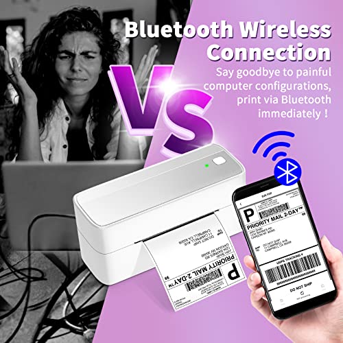 Bluetooth Thermal Shipping Label Printer - Portable Thermal Label Printer for Shipping Packages - Thermal Shipping Label Printer Wireless Label Makers, Compatible with USPS, Shopify, Amazon, Ebay