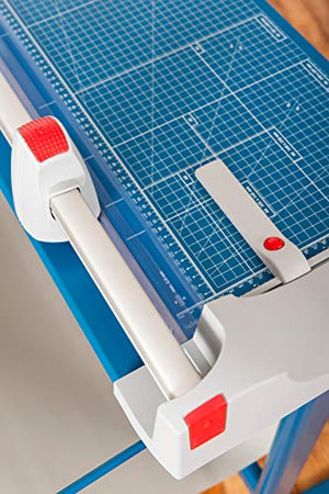 Dahle 472s Premium Rotary Trimmer w/Stand, 72" Cut Length, 12 Sheet Capacity, Self-Sharpening, Automatic Clamp, German Engineered Paper Cutter