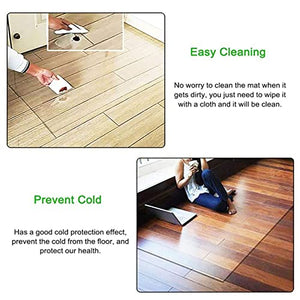 BABYCE Clear Vinyl Plastic Floor Runner Protector - Anti-Slip PVC Chair Mat, Waterproof - 60/70/80/90/100/120cm