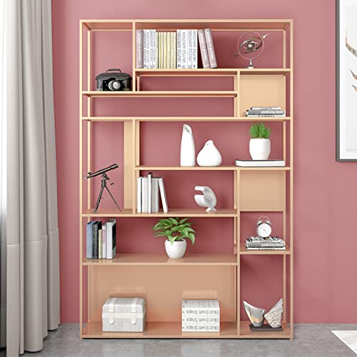 RASHIV Floor-to-Ceiling Wrought Iron Bookshelf (Black 120 * 30 * 180cm)