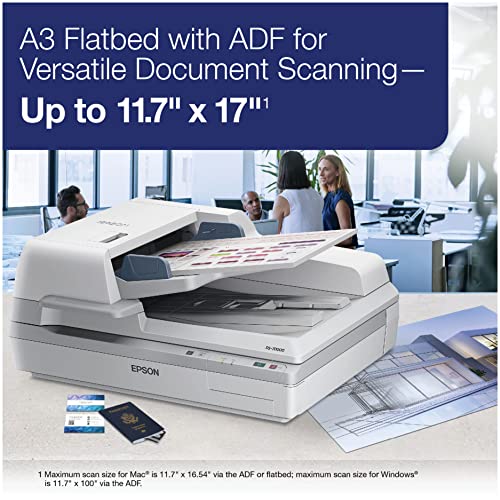 Epson DS-70000 Large-Format Document Scanner: 70ppm, TWAIN & ISIS Drivers, 3-Year Warranty