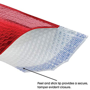 Aviditi Metallic Self-Seal Bubble Mailers, 9" x 11 1/2", Red, Pack of 100, Grab Attention When Mailing and Shipping.