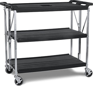 Carlisle SBC203103 Fold 'N Go Collapsible Utility Cart, 350 Pound Capacity, 31" Length x 20" Width Shelf, Black