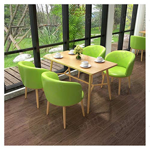 BHH Table and Chair Set of 5 - Modern Leisure Cafe Combination in Green/Gray/Blue