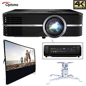 Optoma UHD51A Amazon Alexa Enabled 4K Ultra High Definition Projector All in One Home Theater Bundle