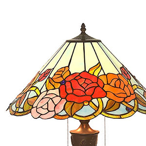 GAUUA 18 Inch Rose Tiffany Desk Lamp Night Lamp