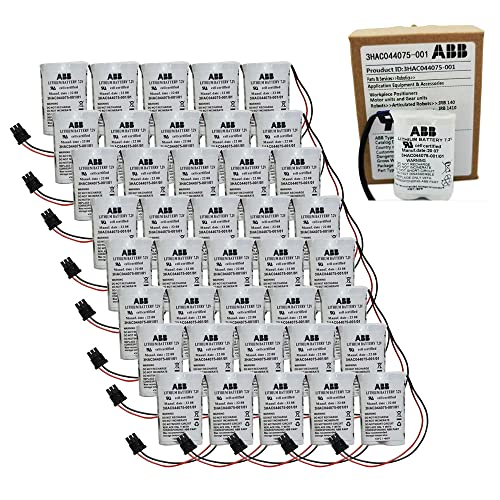 XIAOXX (40-Pack) 3600mAh 3HAC044075-001/01 7.2V SMB Battery for ABB Robot CPU ABBTA521 ABB3HAC16831-1