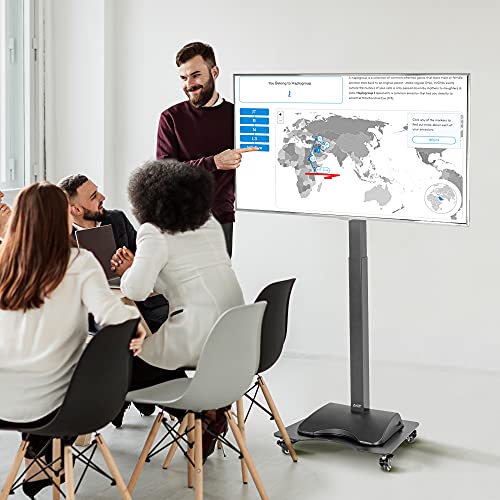 AVLT Motorized & Mobile 2-in-1 TV Lift Cart for 37-75 inch Screens - Remote Controlled, Height Adjustable Stand