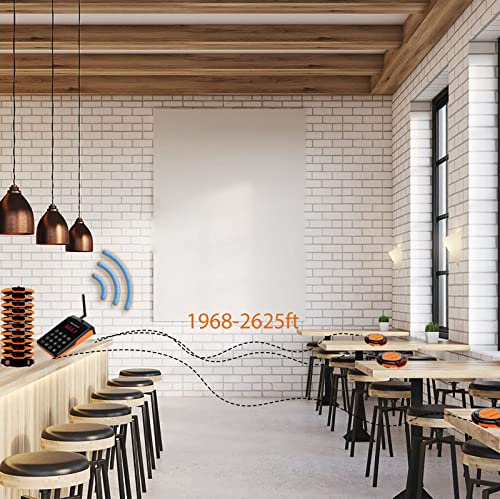 Retekess TD156 Restaurant Pagers - Long Range, Timeout Reminder, 10 Coaster Pager Set
