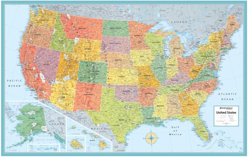 M Series United States Laminated 32x21 (M Series U.S.A. Wall Maps)