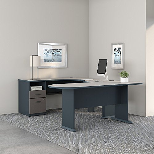 Series A U Shaped Corner Desk with Peninsula and Storage
