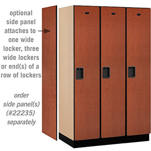 Salsbury Industries Extra Wide Designer Wood Locker with Three Storage Units, Cherry - 6ft H x 21in D