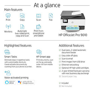 HP OfficeJet Pro 9010 All-in-One Wireless Printer, with Smart Tasks for Smart Office Productivity, Works with Alexa (3UK83A)