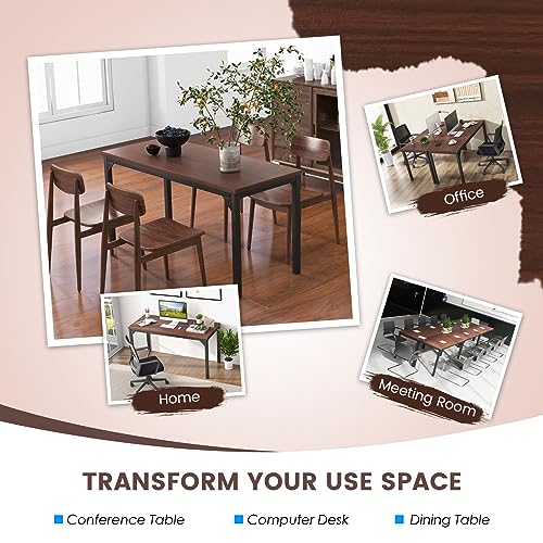 Tangkula 55 Inch Conference Table Set of 8 with Honeycomb Tabletop