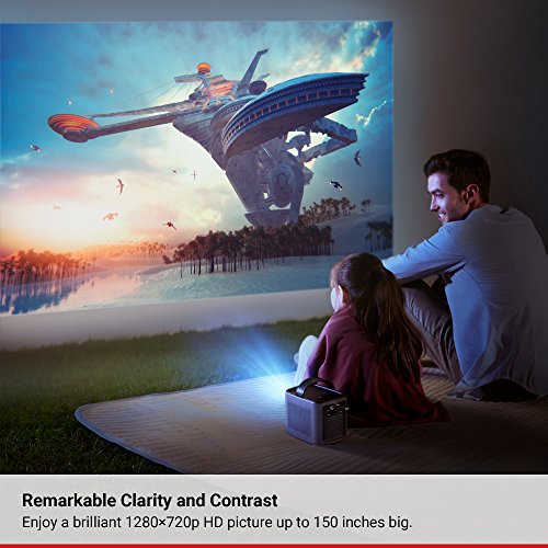 Nebula Mars Lite Portable Cinema, Home Theater with 150'' HD Picture, 300 ANSI Lumens, Two 10W Speakers, 3-Hour Playtime, 1-Second Autofocus, HDMI and USB Inputs, for Music and Movies (No Built-In OS)