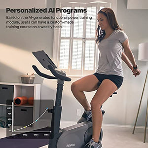 RENPHO AI-Powered Exercise Bike, Indoor Cycling Bike with FTP Power Training, Auto Resistance Stationary Bike, Scenic Riding for Home Workout, Airflow Seat, APP for iOS Android [Tablet Not Included]