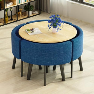 DIHRVTHC Round Dining Table Set for 4, Multi-Purpose Furniture Set