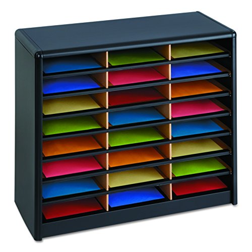 Safco Products 7111BL Value Sorter® Literature Organizer, 24 Compartment, Black