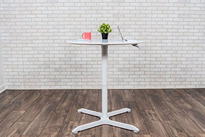 Luxor 36" Pneumatic Height Adjustable Round Cafe Table - Gray