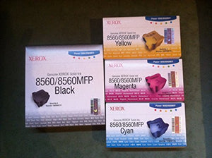 Genuine Xerox Phaser 8560/8560mfp Solid Ink 4 Color Set 6 Black, 3 Yellow, 3 Cyan, and 3 Magenta 108R00723, 108R00724, 108R00725, 108R00727