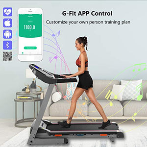 Treadmill for Home with Incline 12 preset Programs Treadmill with Heavy Weight Capacity 3.0HP Electric Folding Treadmill with App Control Walking Jogging Running Machine with Bluetooth Speaker