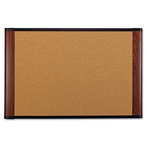 3M Cork Board, 72 x 48-Inches, Widescreen Mahogany-Finish Frame